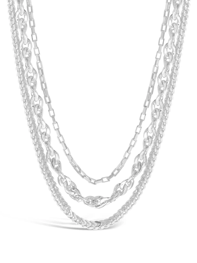 Shop Sterling Forever Three Layer Bold Chain Necklace In Gold