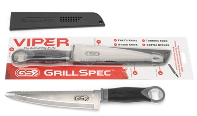 Shop Masterpan Multi-use Utility Grill Knife, Stainless Steel Dual-sided Blade, Silicone Grip, With Blade Protector
