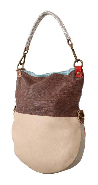 Ebarrito Multicolor Genuine Leather Shoulder Tote Women Handbag In Beige