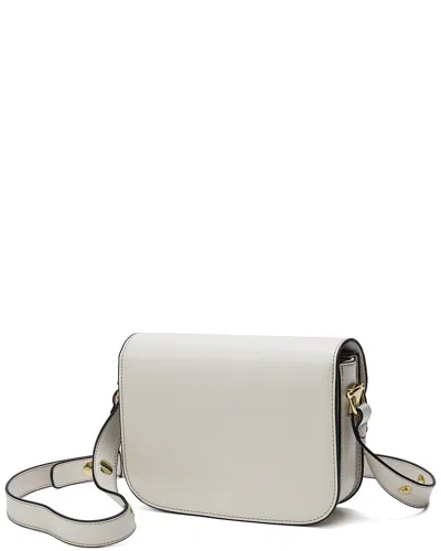 Shop Tiffany & Fred Top-grain Leather Foldover Messenger Bag In White