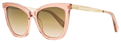 Shop Roberto Cavalli Women's Cateye Sunglasses Rc1112 72f Transparent Rose/gold 55mm In Green