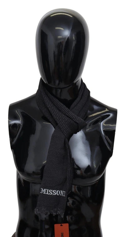 Shop Missoni Wool Knit Unisex Neck Wrap Men's Scarf In Black