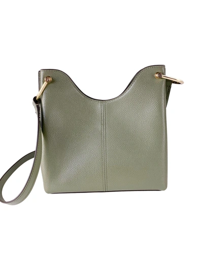 Shop Michael Kors Joan Large Perforated Suede Leather Slouchy Messenger Handbag In Green