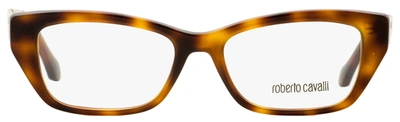 Shop Roberto Cavalli Women's Rectangular Eyeglasses Rc5082 Orcia 052 Havana/gold 51mm