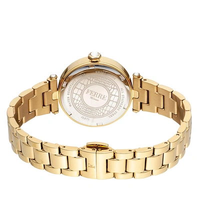 Ferre Milano Women's Dark Blue Dial Stainless Steel Watch In Gold