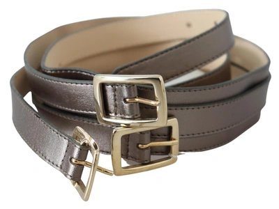 Shop Gf Ferre' Chrome Metal Buckle Women's Belt In Brown