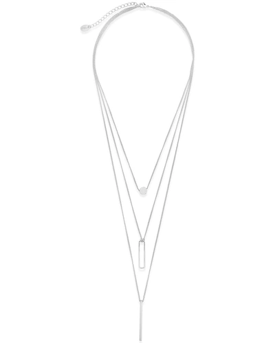 Sterling Forever Triple Layer Pendant Necklace-gold In Silver