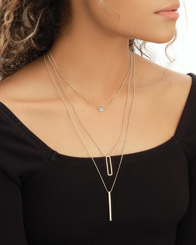 Sterling Forever Triple Layer Pendant Necklace-gold In Silver