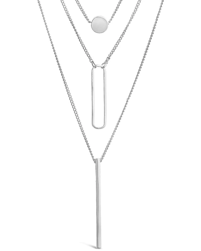 Sterling Forever Triple Layer Pendant Necklace-gold In Silver