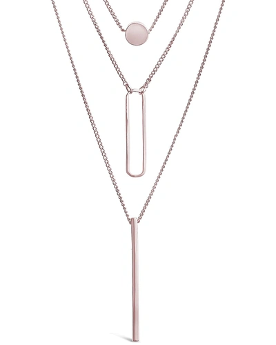 Sterling Forever Triple Layer Pendant Necklace-gold In Silver