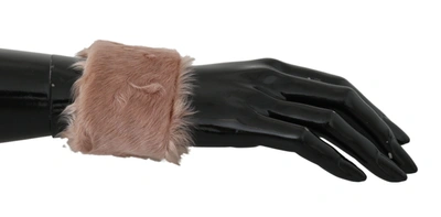 Shop Dolce & Gabbana Cuff Women 100% Lamb Fur Women's Bracelet In Beige