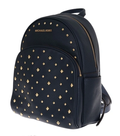 Shop Michael Kors Blue Abbey Leather Backpack Women's Bag