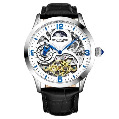 Stuhrling Original Special Reserve Automatic 44mm Skeleton In Silver