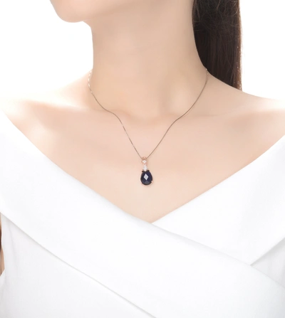 Shop Genevive Sterling Silver Rose Gold Plated Cubic Zirconia Necklace