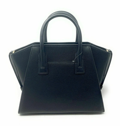 Michael Kors Avril To Zi  Ebbled Leather Satchel Crossbody Bag In Black