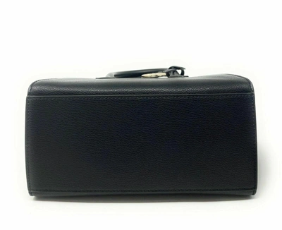 Michael Kors Avril To Zi  Ebbled Leather Satchel Crossbody Bag In Black