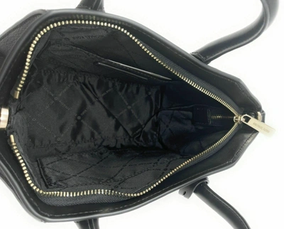 Michael Kors Avril To Zi  Ebbled Leather Satchel Crossbody Bag In Black