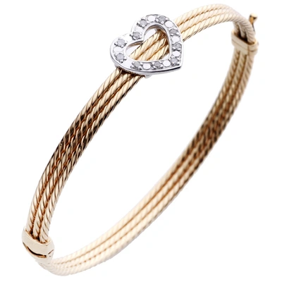 Vir Jewels 1/5 Cttw Diamond Bangle Bracelet Yellow Gold Plated Over Sterling Silver Cable In Gold