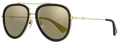 Shop Gucci Women's  Sunglasses Gg0062s 001 Gold/black 57mm In White