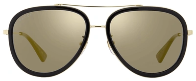 Shop Gucci Women's  Sunglasses Gg0062s 001 Gold/black 57mm In White