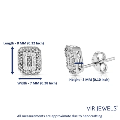 Shop Vir Jewels 1/10 Cttw Diamond Earrings In .925 Sterling Silver Push Backs Emerald Shape