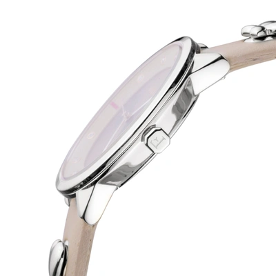 Shop Furla Women's Pin Beige Dial Calfskin Leather Watch In White