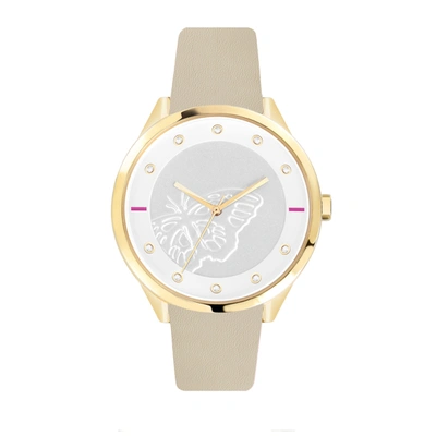 Furla Women's Metropolis Silver Dial Calfskin Leather Watch In White