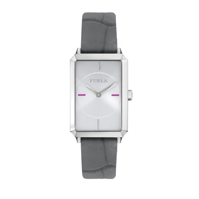 Shop Furla Women's Diana Silver Dial Calfskin Leather Watch In White