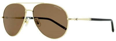Shop Mont Blanc Montblanc Men's Pilot Sunglasses Mb0068s 001 Gold/black 61mm