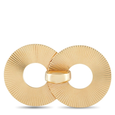 Shop Tiffany & Co Vintage 14k Yellow Gold Fluted Double Circle Brooch