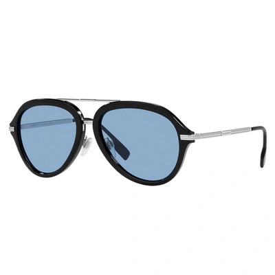 Shop Burberry Jude Be 4377 300172 58mm Unisex Aviator Sunglasses In Black