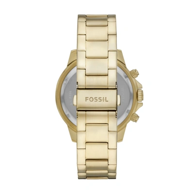 Shop Fossil Men's Bannon Multifunction, Gold-tone Stainless Steel Watch In Black