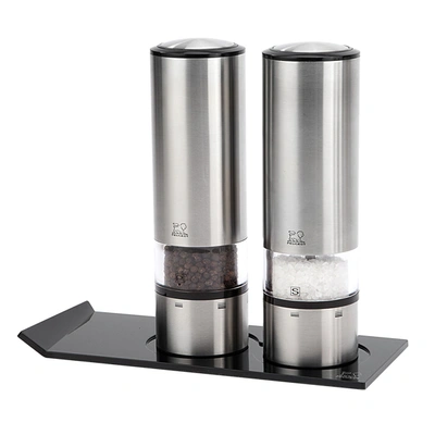 Peugeot Elis Sense Electric Salt & Pepper Mill Set, Stainless In Silver