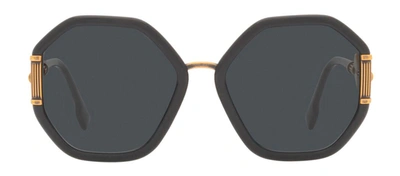 Shop Versace Ve 4413 Gb1/87 Geometric Sunglasses In Black