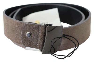 Shop Costume National Leather Square Logo Buckle Women's Belt In Brown