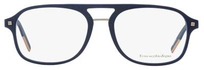 Shop Ermenegildo Zegna Men's Leggerissimo Eyeglasses Ez5181 091 Matte Blue 55mm