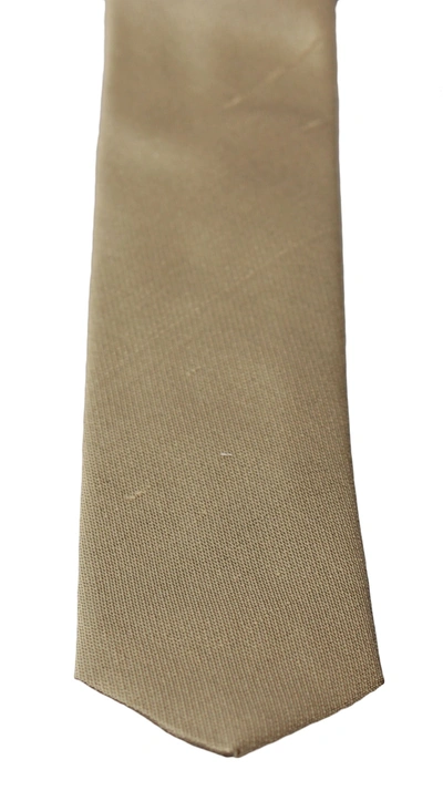 Shop Dolce & Gabbana Solid  100% Silk Classic Wide Neckmen's Men's Tie In Brown