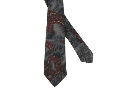 Shop Burberry Men's Navy And  Silk With Animal Print Tie In Blue