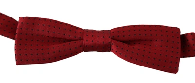 Shop Dolce & Gabbana Dotted Silk Adjustable Neck Papillon Bow Men's Tie In Black