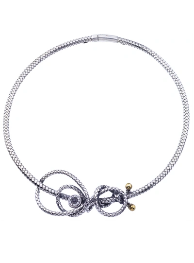 Shop Alisa Women's Sterling Silver & 18k Gold Necklace In Black
