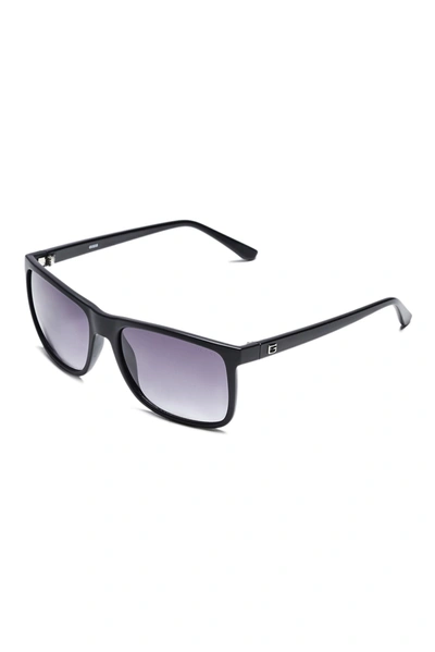 Shop Guess Factory Matte Plastic Square Sunglasses In Purple