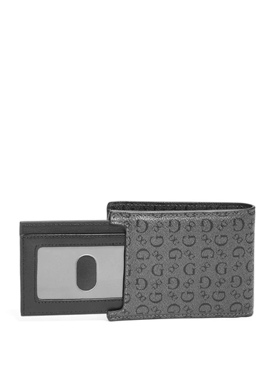 Shop Guess Factory Carter Billfold Wallet In Grey