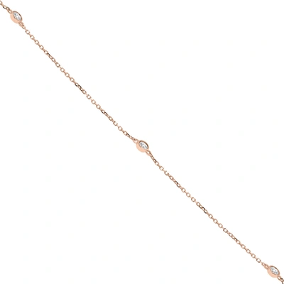 Shop Monary 1/2 Carat Tw Bezel Set Diamond Station Necklace In 14k Rose Gold In White