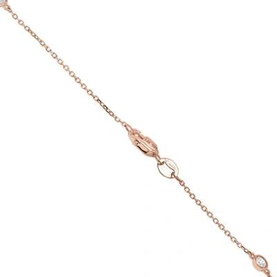 Shop Monary 1/2 Carat Tw Bezel Set Diamond Station Necklace In 14k Rose Gold In White