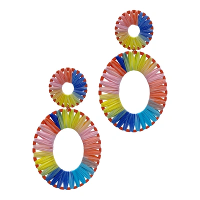 Shop Adornia Oval Thread Fiesta Rainbow Drop Earrings In Multi