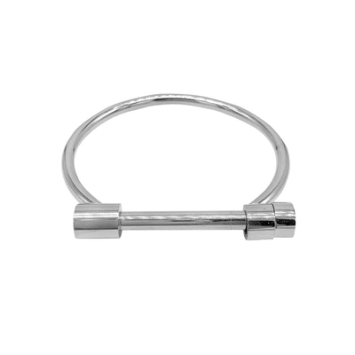 Adornia 14k Gold-plated Screw Closure Bangle Bracelet In Silver