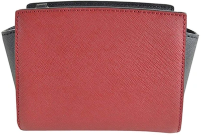 Shop Michael Kors Selma Mini Messenger Leather Bag In Red