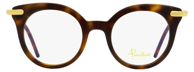 Shop Pomellato Women's Oval Eyeglasses Pm0041o 002 Havana/gold 46mm In Yellow