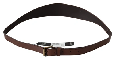 Shop Plein Sud Wide Leather Rustic Metal Buckle Women's In Brown