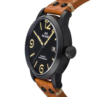 Shop Tw Steel Men's Maverick 45mm Quartz Watch In Black